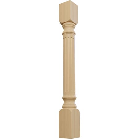 Ekena Millwork 3 3/4"W x 3 3/4"D x 35 1/2"H Richmond Fluted Cabinet Column, Cherry COL03X03X35RICH
